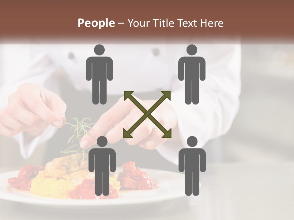 A Person In A Chef's Uniform Preparing Food On A Plate PowerPoint Template