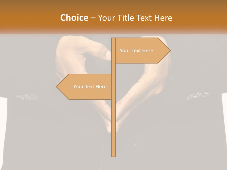 A Man In A Suit Making A Heart Shape With His Hands PowerPoint Template