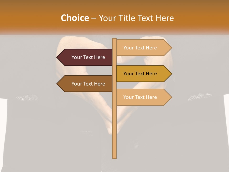 A Man In A Suit Making A Heart Shape With His Hands PowerPoint Template