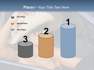 A Woman In A Hat And Sunglasses Sitting In A Car PowerPoint Template
