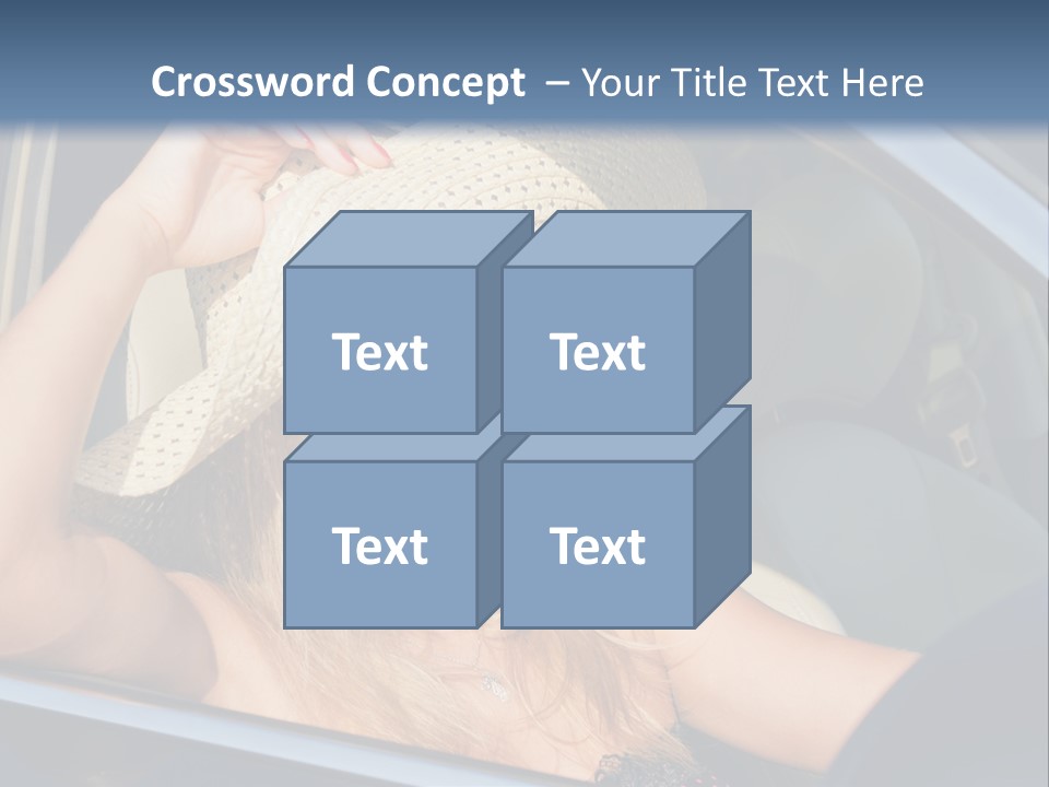 A Woman In A Hat And Sunglasses Sitting In A Car PowerPoint Template