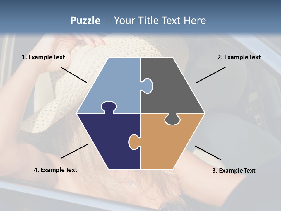 A Woman In A Hat And Sunglasses Sitting In A Car PowerPoint Template