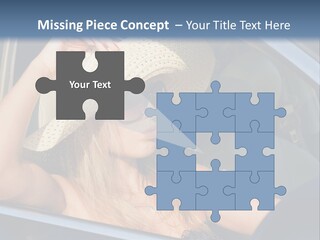 A Woman In A Hat And Sunglasses Sitting In A Car PowerPoint Template