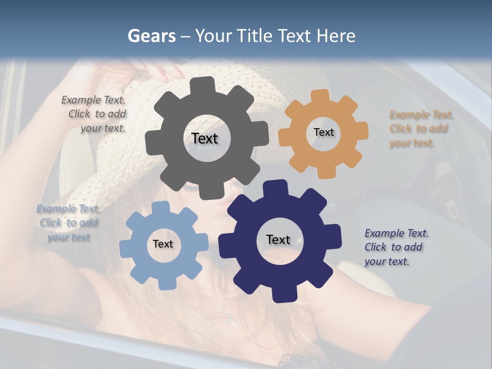 A Woman In A Hat And Sunglasses Sitting In A Car PowerPoint Template