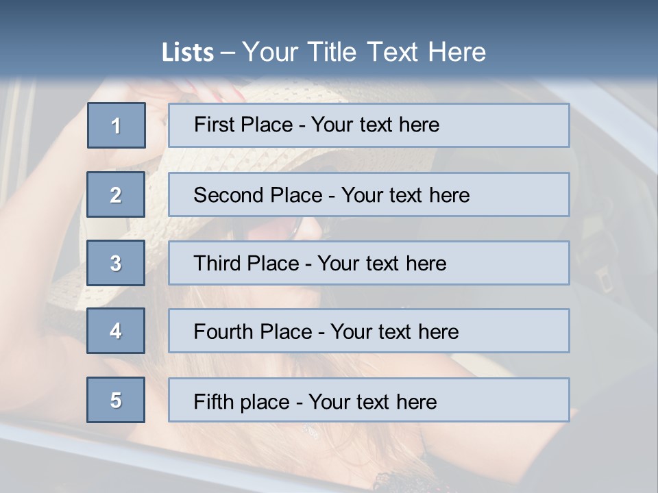 A Woman In A Hat And Sunglasses Sitting In A Car PowerPoint Template