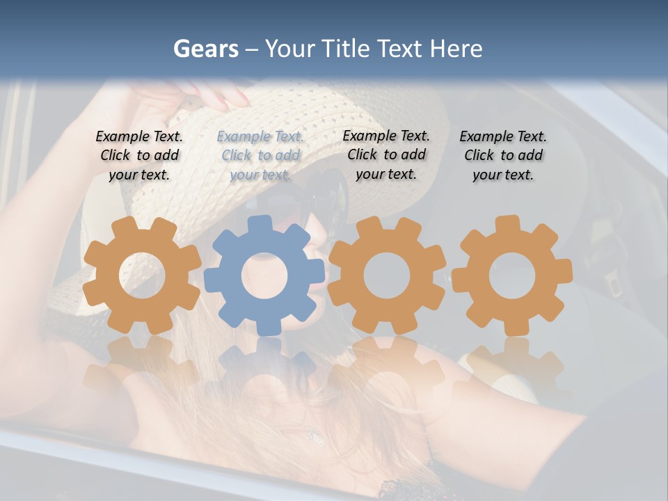 A Woman In A Hat And Sunglasses Sitting In A Car PowerPoint Template