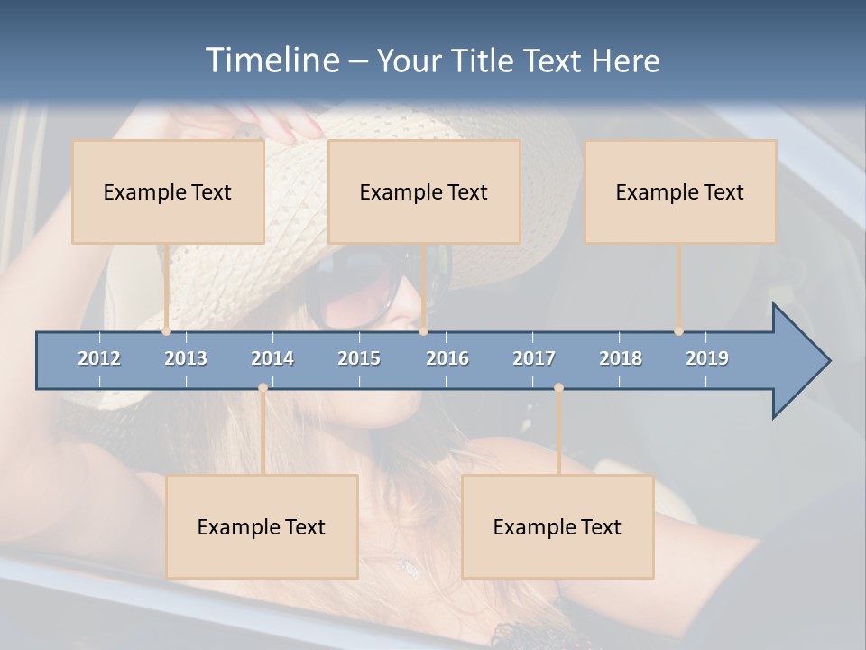 A Woman In A Hat And Sunglasses Sitting In A Car PowerPoint Template