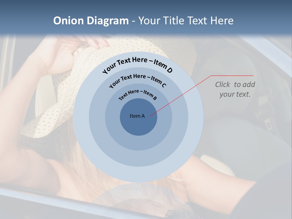 A Woman In A Hat And Sunglasses Sitting In A Car PowerPoint Template