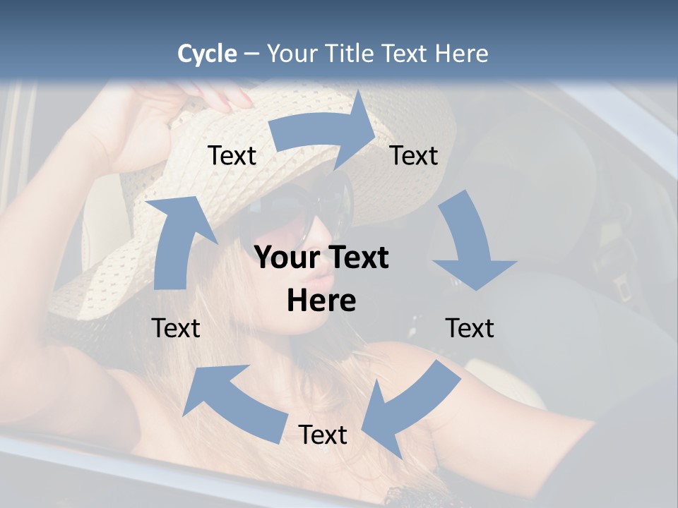 A Woman In A Hat And Sunglasses Sitting In A Car PowerPoint Template