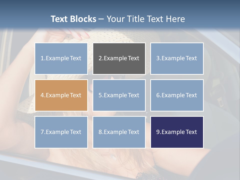 A Woman In A Hat And Sunglasses Sitting In A Car PowerPoint Template