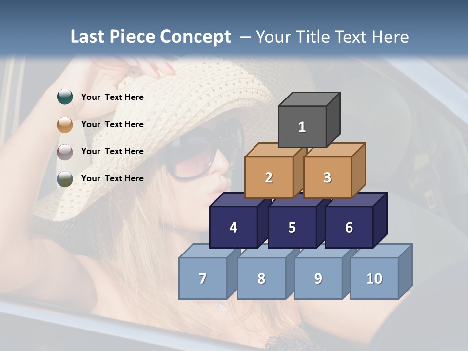A Woman In A Hat And Sunglasses Sitting In A Car PowerPoint Template