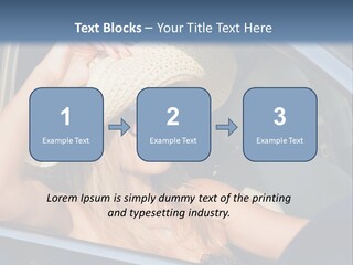 A Woman In A Hat And Sunglasses Sitting In A Car PowerPoint Template