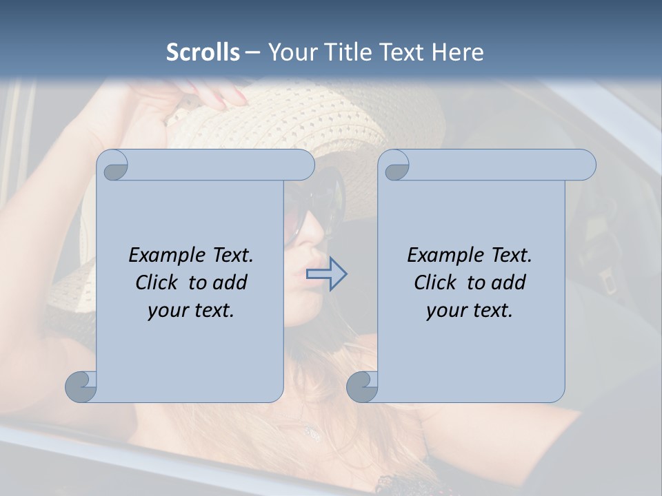 A Woman In A Hat And Sunglasses Sitting In A Car PowerPoint Template