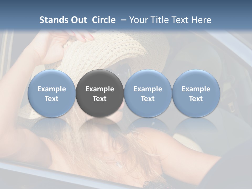 A Woman In A Hat And Sunglasses Sitting In A Car PowerPoint Template