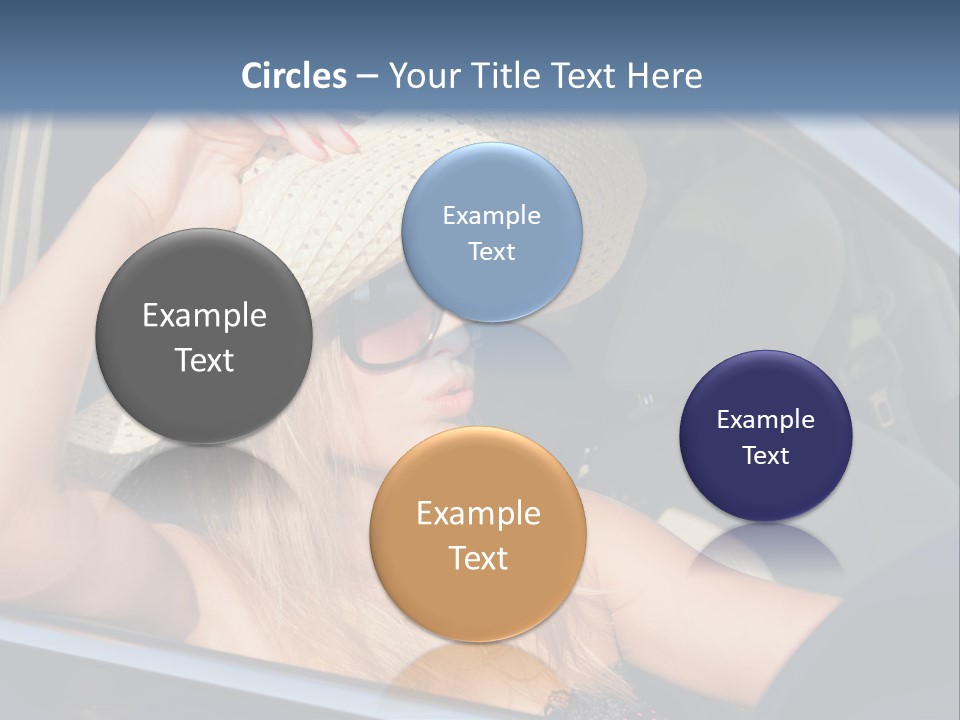A Woman In A Hat And Sunglasses Sitting In A Car PowerPoint Template