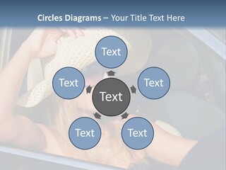 A Woman In A Hat And Sunglasses Sitting In A Car PowerPoint Template