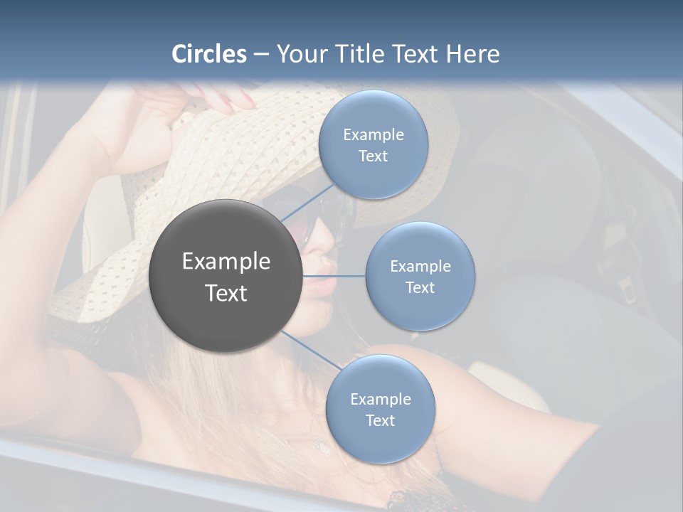 A Woman In A Hat And Sunglasses Sitting In A Car PowerPoint Template