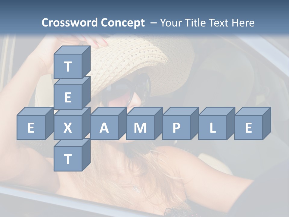 A Woman In A Hat And Sunglasses Sitting In A Car PowerPoint Template