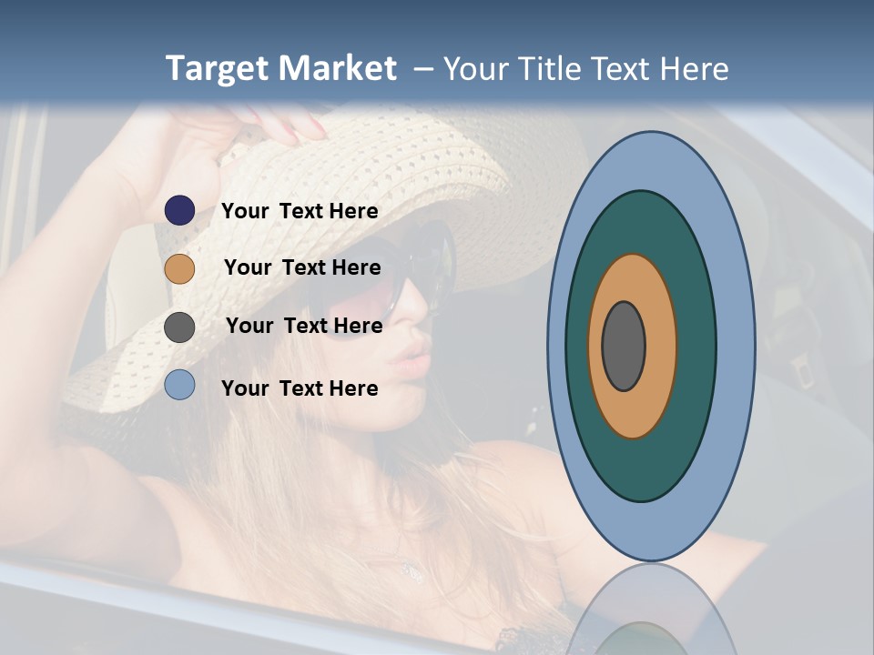 A Woman In A Hat And Sunglasses Sitting In A Car PowerPoint Template