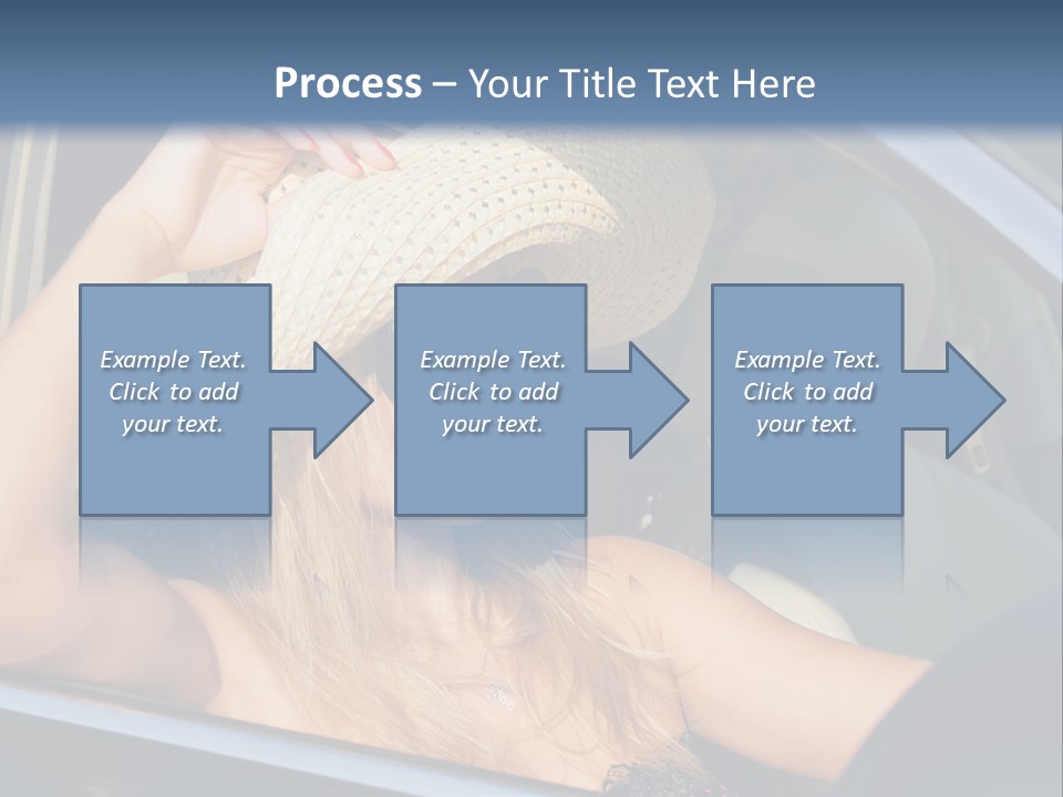 A Woman In A Hat And Sunglasses Sitting In A Car PowerPoint Template