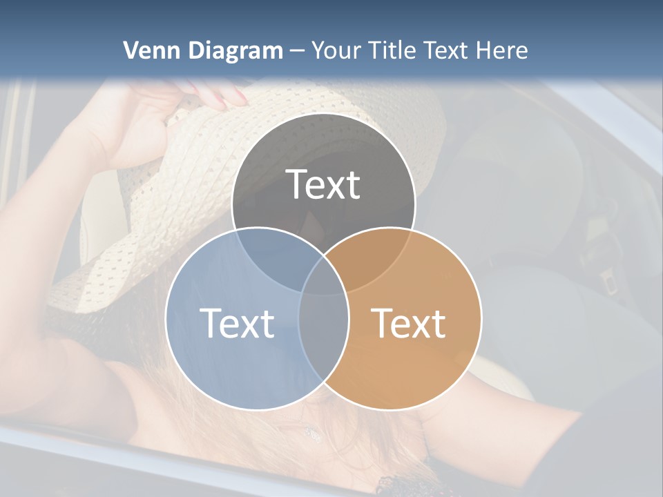 A Woman In A Hat And Sunglasses Sitting In A Car PowerPoint Template