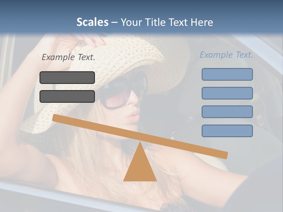 A Woman In A Hat And Sunglasses Sitting In A Car PowerPoint Template