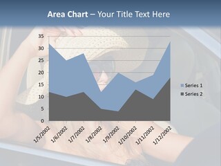 A Woman In A Hat And Sunglasses Sitting In A Car PowerPoint Template
