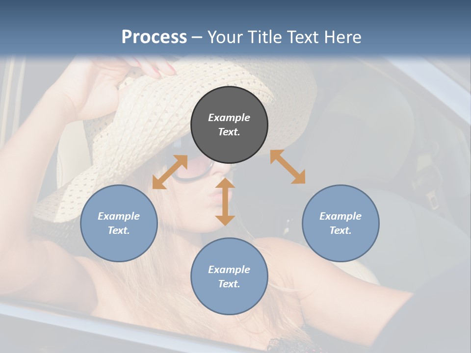 A Woman In A Hat And Sunglasses Sitting In A Car PowerPoint Template