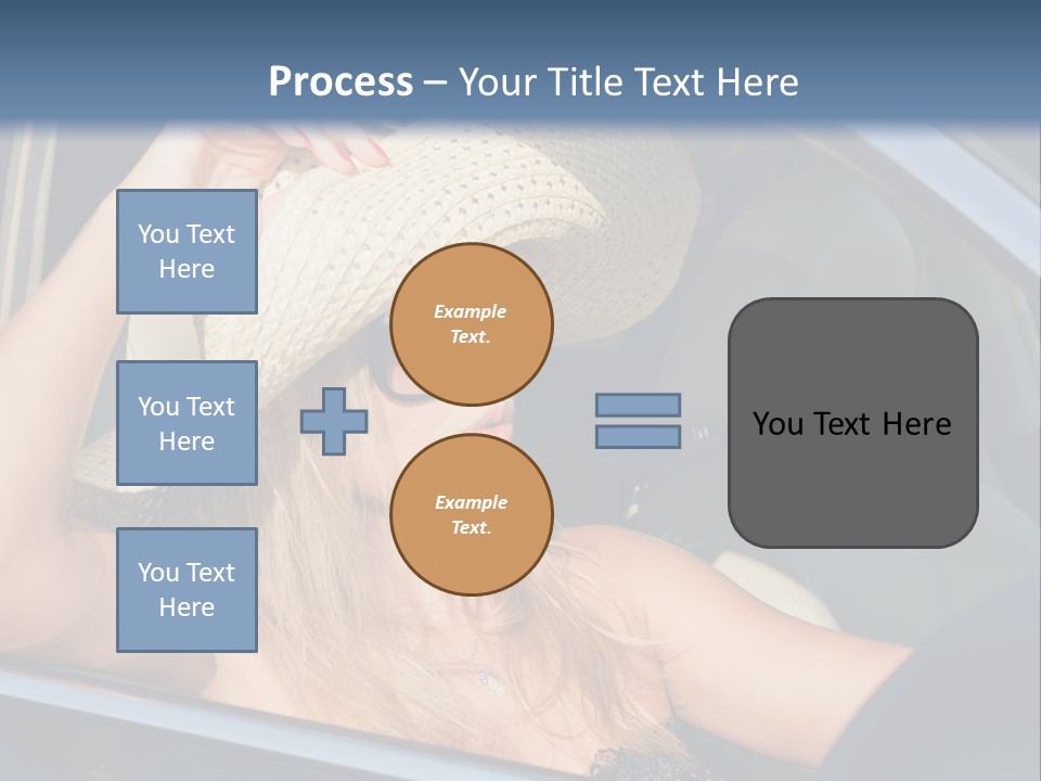 A Woman In A Hat And Sunglasses Sitting In A Car PowerPoint Template