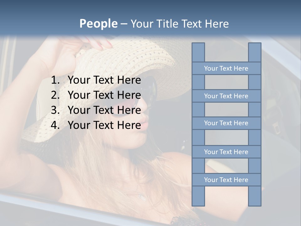 A Woman In A Hat And Sunglasses Sitting In A Car PowerPoint Template