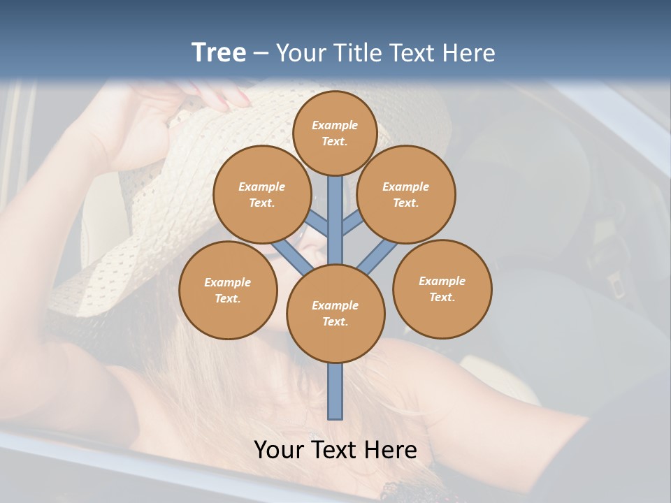 A Woman In A Hat And Sunglasses Sitting In A Car PowerPoint Template