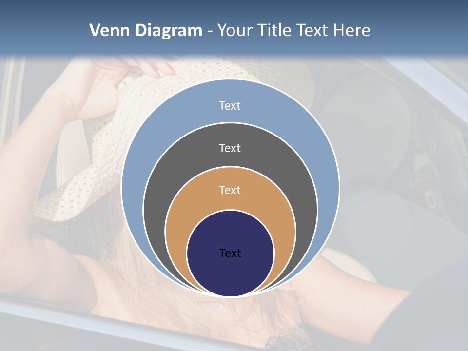 A Woman In A Hat And Sunglasses Sitting In A Car PowerPoint Template
