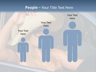 A Woman In A Hat And Sunglasses Sitting In A Car PowerPoint Template