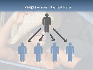 A Woman In A Hat And Sunglasses Sitting In A Car PowerPoint Template