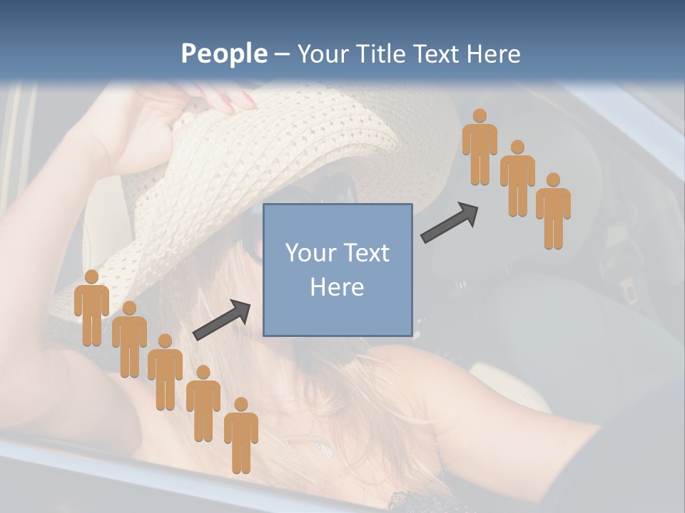 A Woman In A Hat And Sunglasses Sitting In A Car PowerPoint Template