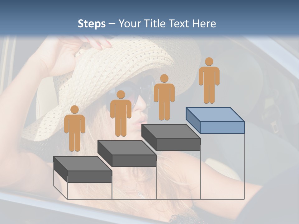 A Woman In A Hat And Sunglasses Sitting In A Car PowerPoint Template