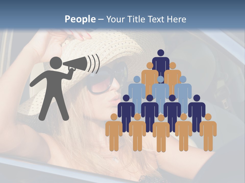 A Woman In A Hat And Sunglasses Sitting In A Car PowerPoint Template