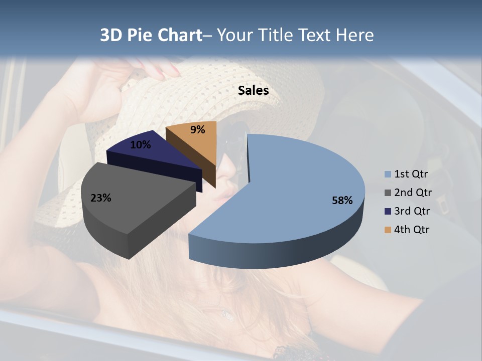 A Woman In A Hat And Sunglasses Sitting In A Car PowerPoint Template