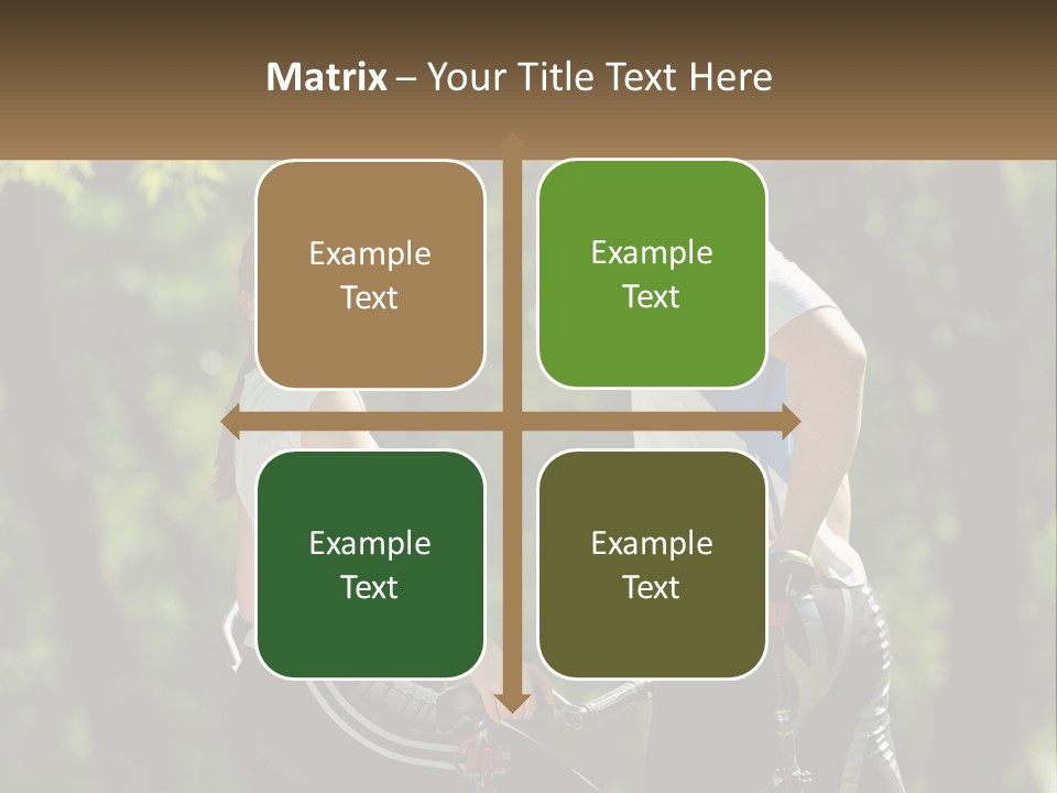 A Man And A Woman Riding Bikes In The Park PowerPoint Template