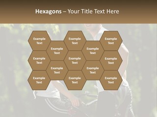 A Man And A Woman Riding Bikes In The Park PowerPoint Template