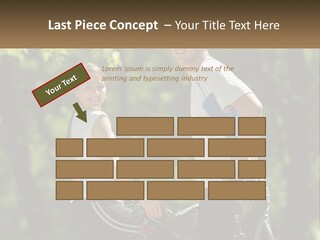 A Man And A Woman Riding Bikes In The Park PowerPoint Template