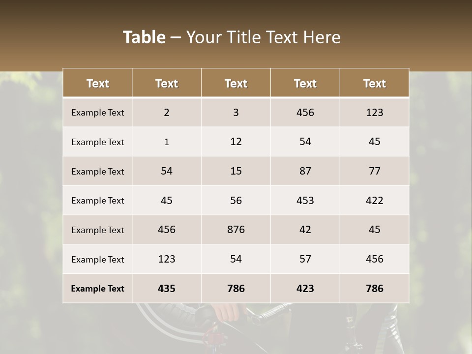 A Man And A Woman Riding Bikes In The Park PowerPoint Template