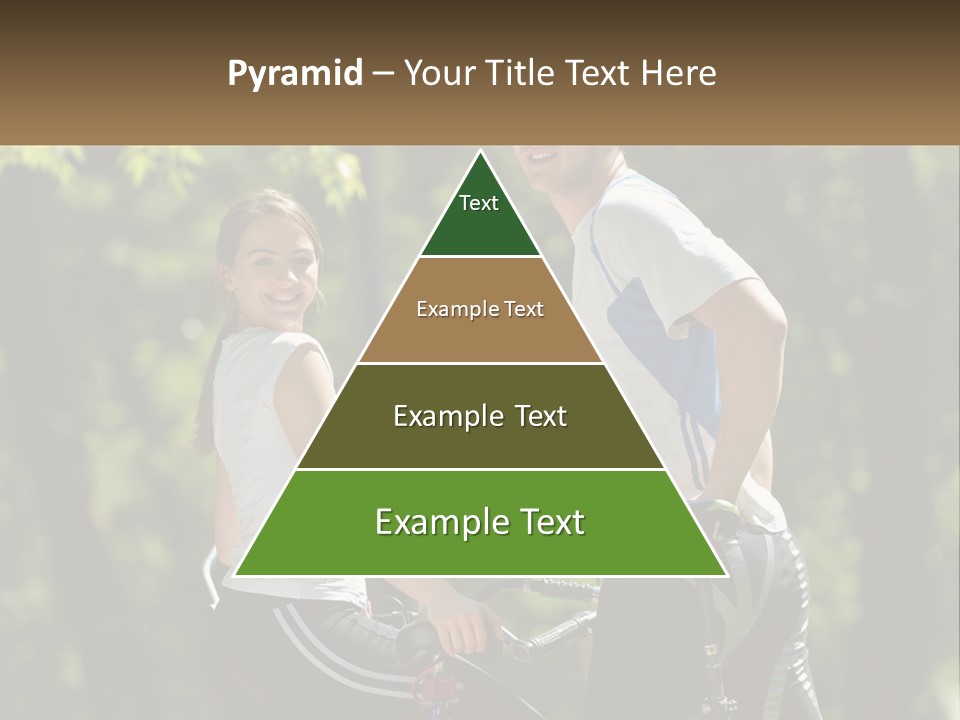 A Man And A Woman Riding Bikes In The Park PowerPoint Template