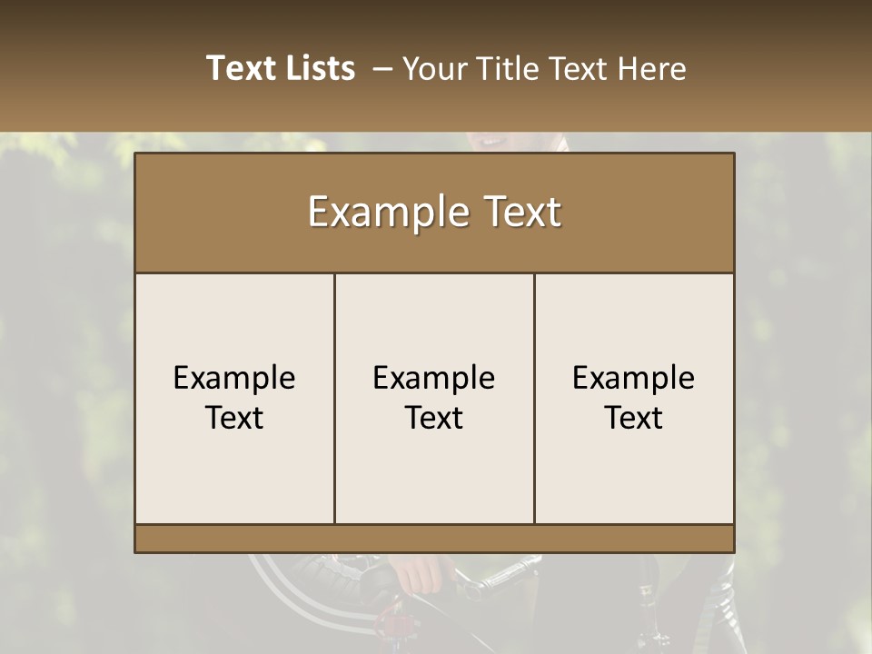 A Man And A Woman Riding Bikes In The Park PowerPoint Template