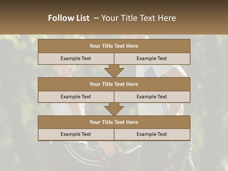 A Man And A Woman Riding Bikes In The Park PowerPoint Template