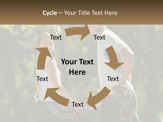 A Man And A Woman Riding Bikes In The Park PowerPoint Template