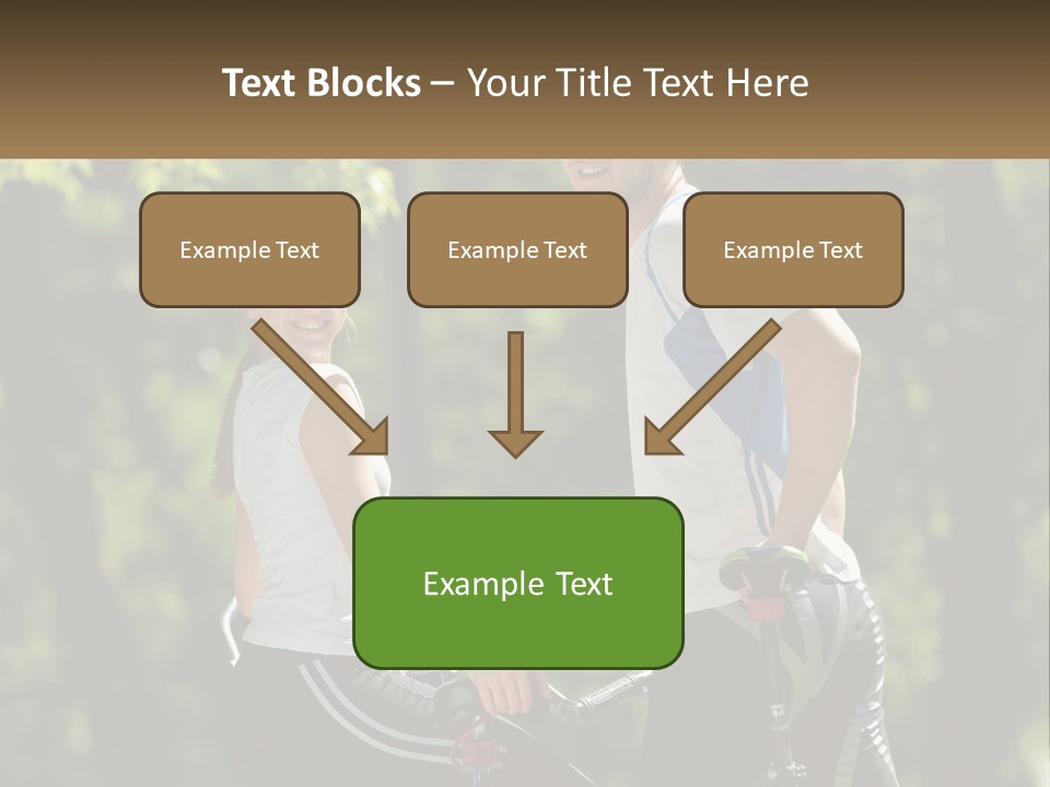 A Man And A Woman Riding Bikes In The Park PowerPoint Template