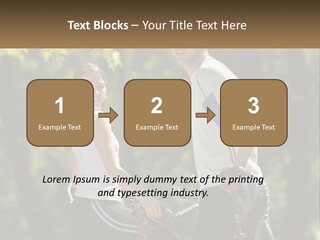 A Man And A Woman Riding Bikes In The Park PowerPoint Template