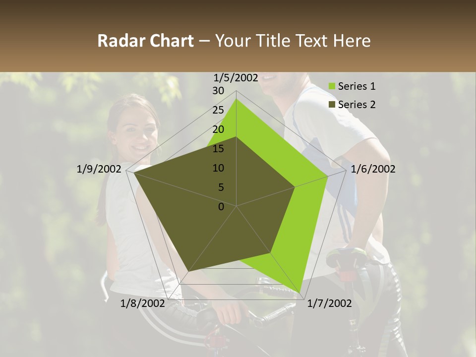 A Man And A Woman Riding Bikes In The Park PowerPoint Template