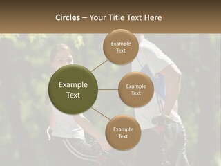 A Man And A Woman Riding Bikes In The Park PowerPoint Template